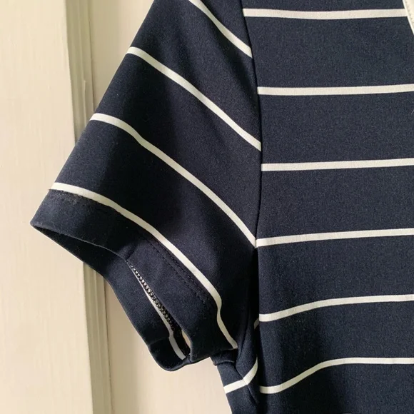 Liz Claiborne Navy and White Striped Short Sleeve Top - Picture 4 of 7